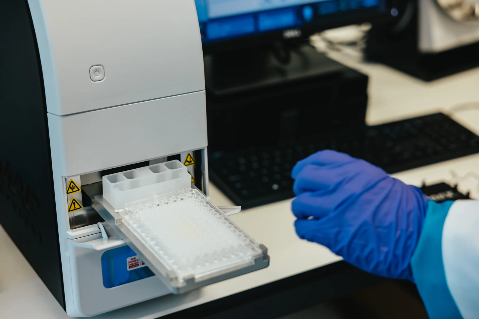 Assay plate loaded into the MAGPIX multiplex reader